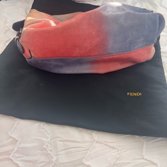 Fendi  Selleria Doctor Bag. Gradient Shoulder Bag in Pink, Blue, and Tan - Picture 11 of 15